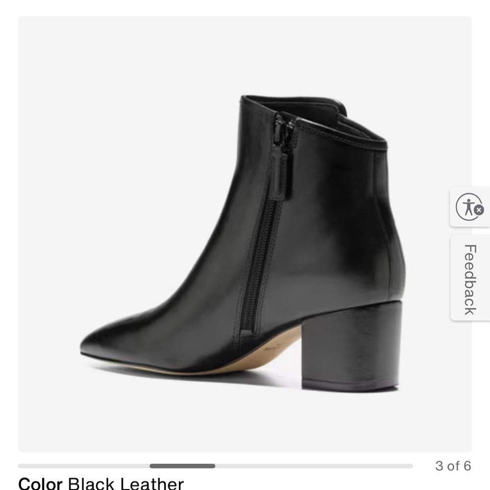 (New) Cole Haan Black Leather Ankle Boots